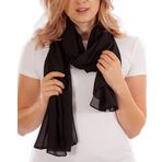 DOLCE ABBRACCIO by RiemTEX Şal Bayan PRIMAVERA Şal & Şal Boyun Şalı Pashmina Şifon Yaz İlkbahar Dört Yıl için XXL Şal Kadın Şalı Çok Fonksiyonlu Şal Çalıntı Şifon Şal, Siyah, 170 x 70 cm