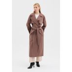Dolce Bella Kadın Reglan Kol Kol Pıtı Detaylı Trençkot - Vizon - 40