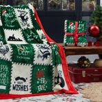 Dolce Bonita Home Wellsoft 3D Tv Holly Jolly Yeşil Battaniye