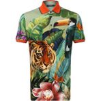Dolce & Gabbana Animal Print Polo Shirt G8LB0T - Renkli - 48