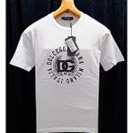 Dolce & Gabbana Dg Milano Logosu Baskılı Pamuklu T-Shirt - 48 - 001-Beyaz