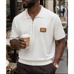 Dolce & Gabbana Luxury Collection Fermuarlı Polo Yaka Triko – Premium Erkek T-Shirt - Beyaz