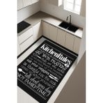Dolce Mariee Kitchen Rules Desenli Dijital Baskı Kaymaz Taban Mutfak Halısı H0040 - Renkli - 160 x 230 cm