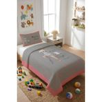 Dolce Mariee Kız Desenli Kadife Kumaş Çocuk Yatak Örtüsü Seti (2 Parça) TKY0021 - Renkli - 180 x 240 cm
