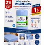 Dolce Mariee Pamuklu Lastikli Çarşaf – Tam Oturan, Nefes Alan Kumaş - 120x200 Tek Kişilik - Mavi