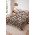 Dolce Mariee Parlak Kadife Kumaş Kapitoneli Çift Kişilik Yatak Örtüsü Seti (3 Parça) CKY0047 - Renkli - 240 x 260 cm