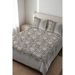 Dolce Mariee Parlak Kadife Kumaş Kapitoneli Çift Kişilik Yatak Örtüsü Seti (3 Parça) CKY0059 - Renkli - 240 x 260 cm