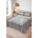Dolce Mariee Parlak Kadife Kumaş Kapitoneli Çift Kişilik Yatak Örtüsü Seti (3 Parça) CKY0071 - Renkli - 240 x 260 cm