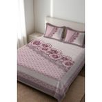 Dolce Mariee Parlak Kadife Kumaş Kapitoneli Çift Kişilik Yatak Örtüsü Seti (3 Parça) CKY0079 - Renkli - 240 x 260 cm