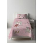 Dolce Mariee Parlak Kadife Kumaş Tek Kişilik Çocuk Yatak Örtüsü Seti (2 Parça) TKY0019 - 180 x 240 cm - Renkli