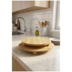 Dolduran Dekor Ahşap organizer top ayaklı sunum tabağı pasta & kek standı 30 cm