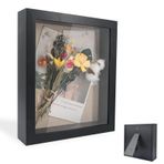 Doldurulabilir resim çerçevesi, doldurmak için derin resim çerçevesi, 30 x 30 cm, şeffaf akrilik plakalı, 3D obje çerçevesi, 3 cm derinlik, düğün hediyesi için, siyah