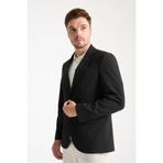 Dolex Erkek Siyah Polyviskon Kumaşlı 4-Mevsim Slim Fit Mono Yaka Spor Blazer Ceket Siyah 58