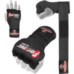 Dolgulu jel iç boks eldiveni, erkekler ve kadınlar için, uzun elastik el sargıları ile yumruk, boks, MMA, Muay Thai, Kickboks ve dövüş sanatları antrenman çifti (siyah, small)