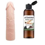 Dolgulu Uzatıcı Penis Kılıfı 100 ml Çikolatalı Masaj Yağ