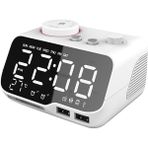 Dolity Çalar Saat Fm Radyo Bluetooth Hoparlör 2 Alarm Ayarı Başucu Beyaz Için (Yurt Dışından)