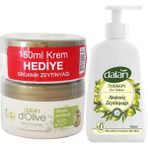 D'olive Besleyici Organik Zeytinyağlı Kremi 250 ml + 150 ml Hediye + Dalan Akdeniz Zeytinyağlı Sıvı Sabun 300 ml