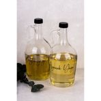 Dolkin Home 2li 1500ml Yağdanlık Seti Ayçiçek Yağı Zeytinyağı Etiketli 1.5 Litre Cam Şişe Yağlık Sosluk Sirkelik