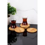 Dolkin Home 6 Parça Bambu Modern Bardak Altlığı Çay Tabağı Altlığı Fincan Altlığı Seti - Yuvarlak