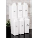 Dolkin Home 6lı 3000 ml Kendinden Ölçekli Erzak Seti Bakliyat Saklama Kutusu 25 Çeşit Şeffaf Bakliyat Etiketi - Beyaz