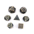 DollaTek 7 ADET DND Oyunu Katı Metal Çokyüzlü D&D Zar Seti Saklama Çantası ve Çinko Alaşımlı Emaye ile Rol Oynama Zindanlar ve Ejderhalar için (Antik Rulo Kaplama Gümüş)