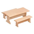 Dollhouse Ahşap Masa, Mini Bebek Ev Tezgahı İyi Görünümlü Zehirli Değil Masa, 1:12 Blok Renk Mobilya Bilinçli Yerleştirilmiş Model Ahşap Model Restoran Uzun Tezgah (Ahşap Rengi)