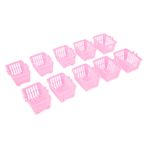 Dollhouse Alışveriş Sepeti, Pratik Sıvı Görünümlü Minyatür Alışveriş Sepeti İnce İşçilik Yeniden Kullanılabilir DIY İçin (Pembe)