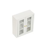 Dollhouse Duvar Dolabı Ahşap Minyatür Dolap 1:12 Ölçekli Mutfak Mobilyası Bebek Evi Asılı Dolap Teşhir Rafı Ev Aksesuarları Banyo Oturma Odası için Dekor (Beyaz)