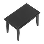 Dollhouse Masa Sandalye, 1:12 Dollhouse Masa Sandalye Takımı Yemek Odası Sahnesi için Siyah Ahşap Minyatür Mobilya Aksesuarları