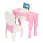 Dollhouse Mini Dizüstü Bilgisayar Masa Sandalye Seti Yüksek Simülasyon Modeli, Ebeveyn Çocuk Arkadaşlığı Için Iyi, Çocuklar Için Ve Dollhouse Severler. Plastik, Yaklaşık.