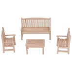 Dollhouse Minyatür Ahşap Tezgah Sandalyesi Bahçe Mobilya Seti Dollhouse Dekorasyonu 1:12 Ölçek