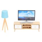 Dollhouse Minyatür TV, Mini TV Ve TV Stand Oyuncak Oturma Odası