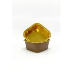 Dolphin 25li Muffin Kalıbı - Cupcake kalıpları, Su Geçirmez ve Yağ Geçirmez Pişirme Kağıtları, Ev veya Parti İçin Alüminyum Folyo Pişirme Kek Kapları -Kare Kahverengi-Altın