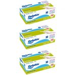 Dolphin 3 Adet 100'lü Paket Tek Kullanımlık Lateks Beyaz Pudralı Medium Muayne Eldiveni