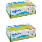 Dolphin Beyaz Lateks Eldiven Pudralı (L) 100lü Paket 2 Adet