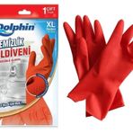 Dolphin Lateks Bulaşık Temizlik Eldiveni - Kırmızı - XL - No : 10-1 Çift - Paket
