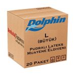 Dolphin Lateks Eldiven Pudralı - Büyük (L) -2000'LI - Beyaz