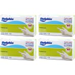Dolphin Lateks Eldiven Pudralı Orta (M) - 100'LÜ 4 Paket - Beyaz