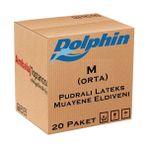 Dolphin Lateks Eldiven Pudralı - Orta (M) - 2000'LI - Beyaz