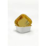 Dolphin Muffin Kek Kapsülü Kare Beyaz-Altın 25LI