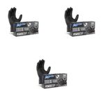Dolphin Nitril PowerGrip Ekstra Kalın Elmas Dokulu Eldiven Siyah XL Büyük Boy - 50'li 3 Paket
