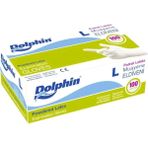 Dolphin Pudralı Lateks Eldiven L Beden Beyaz 100'LÜ