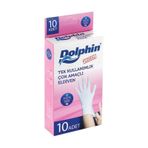Dolphin Pudralı Lateks Tek Kullanımlık Eldiven Beyaz S-M 10 Adet
