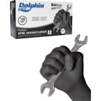 Dolphin Pudrasız Ekstra Kalın Siyah Nitril Eldiven (100 Adet) - M