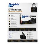 Dolphin Pudrasız Siyah Nitril Muayene Eldiveni L Beden 100 Adet