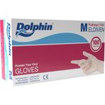 Dolphin Şeffaf Medium Orta Boy 100'lü Paket Pudrasız Vinil Tek Kullanımlık Eldiven
