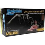 Dolphin Siyah Nitril Eldiven Medium 100'LÜ