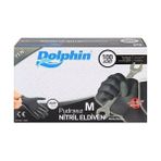 Dolphin Siyah Nitril Eldiven Pudrasız Ekstra Kalın M 10 Pk x 100 'lü