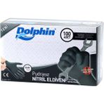 Dolphin Siyah Pudrasız Nitril Ekstra Kalın Eldiven Xl 100'LÜ