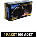 Dolphin Siyah Pudrasız Nitril Eldiven 100'lü Çok Amaçlı S Beden Mutfak ve Temizlik İçin